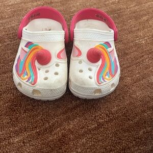 Kids Unicorn Clogs - White and Pink